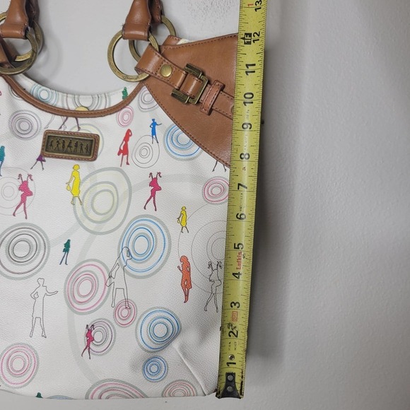 Junior Drake Love JD White Leather Novelty Print Shoulder Bag - Picture 13 of 15